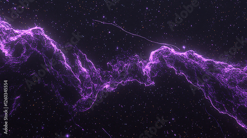 Abstract purple energy waves in deep space