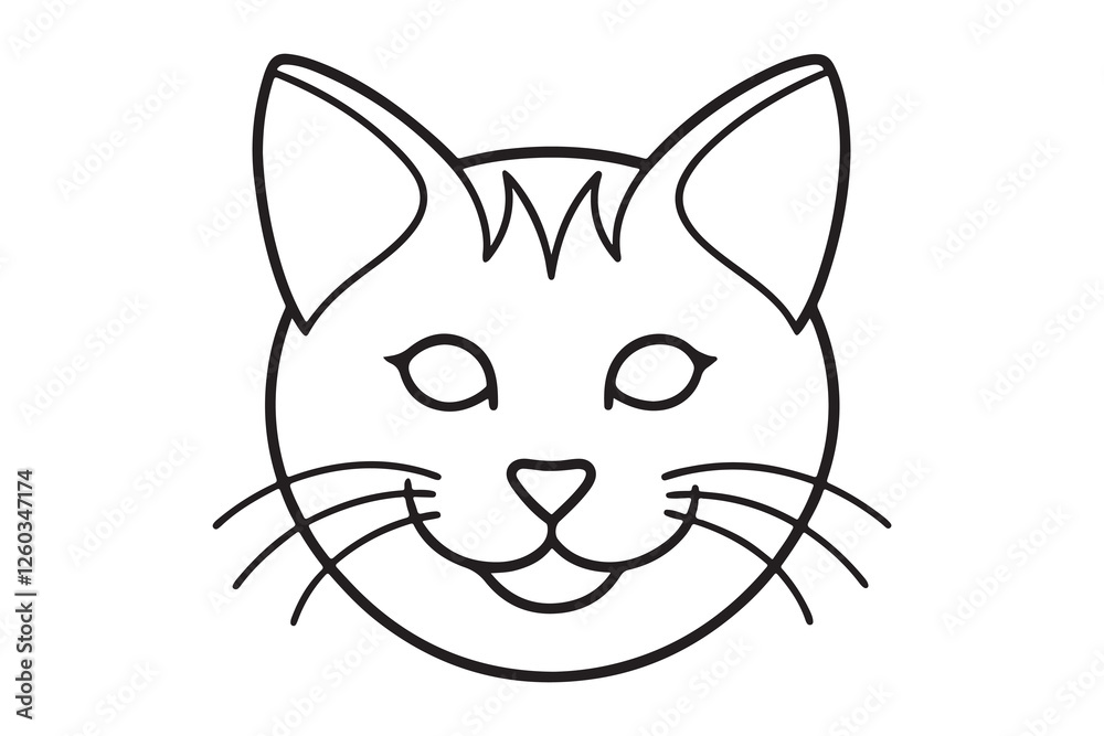 Cute Cat Face Illustration, vector art on white background Cute Cat Face Illustration, vector art on white background