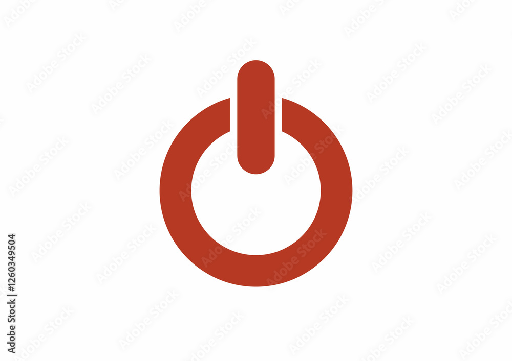 Power icon, Shut down icon Illustration on the white background. Power icon, Shut down icon Illustration on the white background.