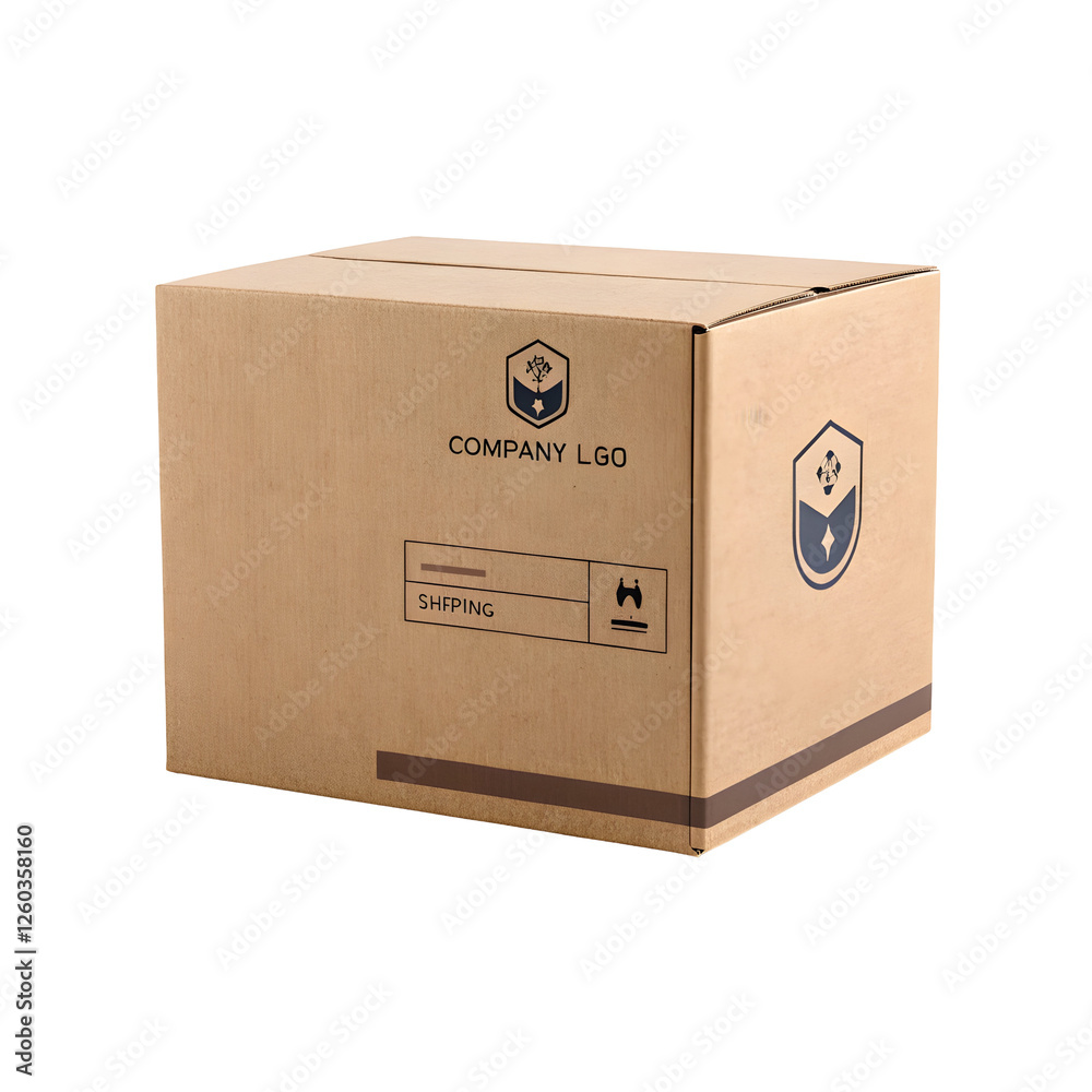 Single Cardboard Box in transparent background Single Cardboard Box in transparent background
