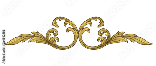 Vintage Rococo border frame. Floral leaf scroll engraved retro flower pattern decorative design vector illustration