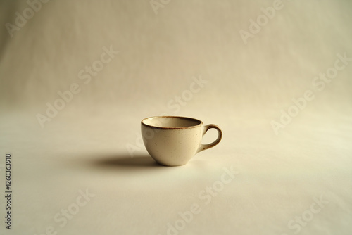 Wallpaper Mural Empty coffee cup resting on a white surface inviting relaxation and contemplation in a minimalist setting Torontodigital.ca