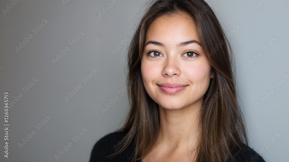 Professional headshot of young Asian woman against neutral background. Ideal for corporate diversity, professional portraits, and modern workplace representation. Professional headshot of young Asian woman against neutral background. Ideal for corporate diversity, professional portraits, and modern workplace representation.