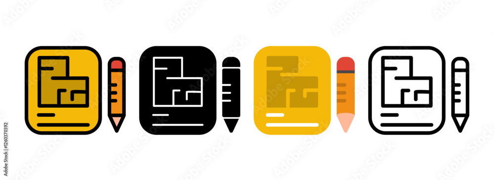 Set of Blueprint Icon Set of Blueprint Icon