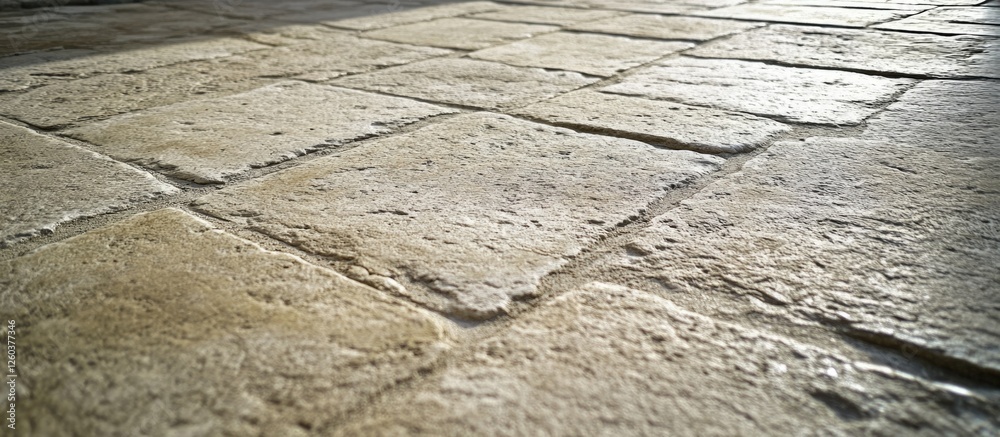 Textured rough limestone floor surface with natural variations suitable for backgrounds and architectural design projects. Textured rough limestone floor surface with natural variations suitable for backgrounds and architectural design projects.