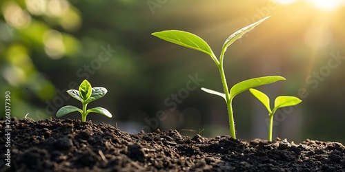 Seedlings in fertile soil symbolizing business growth and potential