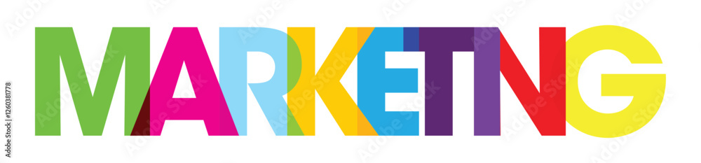 MARKETING overlapping vector letters banner MARKETING overlapping vector letters banner