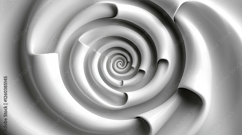Fototapeta premium Abstract White Spiral: Modern Geometric Design Background. Perfect for Wallpaper, Digital Art, and Graphic Design Projects.