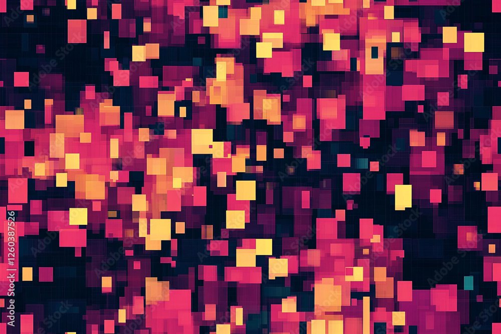 Modern digital pattern with pixels and block elements in techno style, textures, patterns Modern digital pattern with pixels and block elements in techno style, textures, patterns