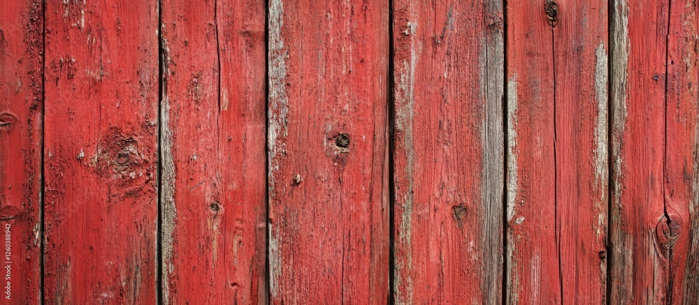 Naklejka premium Red weathered wood texture with natural patterns and rustic charm, ideal for backgrounds and design projects in various applications.