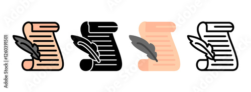 set of Letter Writing Icon