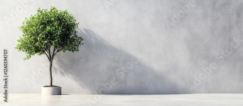 Tree in Minimalist Interior Design Space with Blank Area for Text Helping Interior Designers Showcase New Business Opportunities