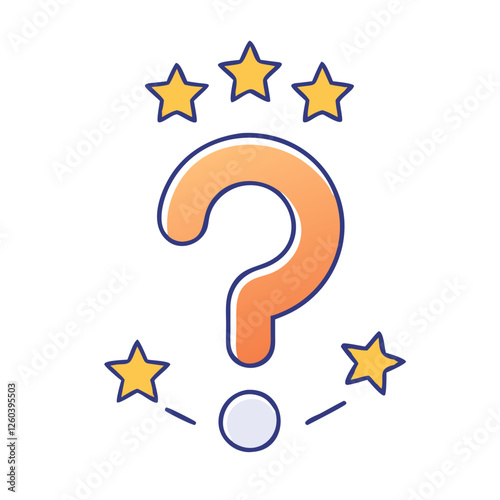 question mark with stars philosophical inquiry icon,