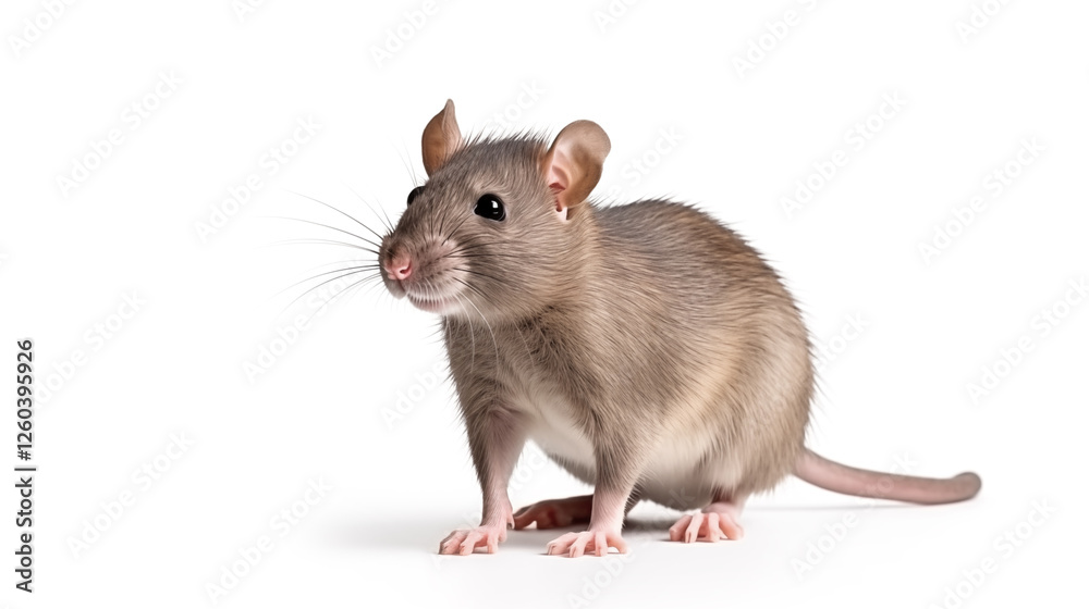 rat isolated on white background. Funny rat rat isolated on white background. Funny rat