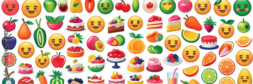Vibrant Emoji Food Pattern – Playful & Colorful Digital Art