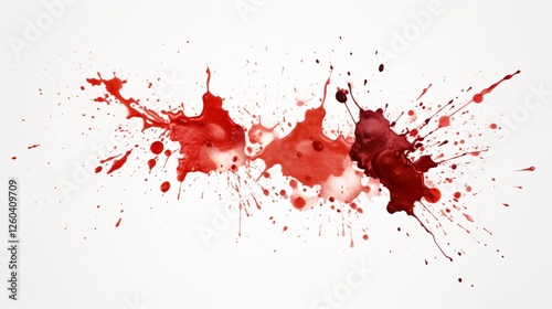 Blood Splatter on White Background: Crime Scene Illustration