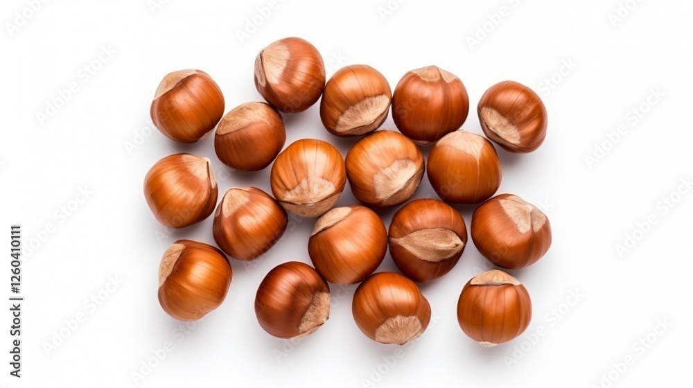 Top View Hazelnuts Isolated White Background Top View Hazelnuts Isolated White Background