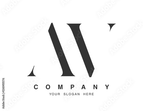 AV logo design. Initial letter a and v serif font style. Creative classic company name typography. Trendy logotype or identity.