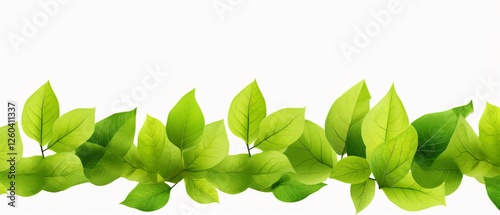 Sunlit Green Beech Leaves Border