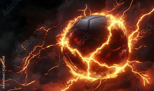 A football with lightning bolts swirling around it, representing the speed 