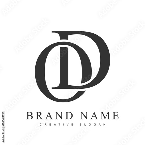 OD trendy logotype template. Initial letter o and d classic font style. Creative logo for company name or identity.