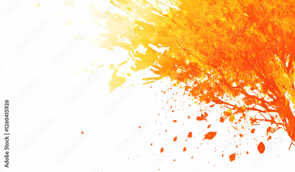 custom made wallpaper toronto digitalAutumn tree vector background with orange leaves and a splash on a white background
