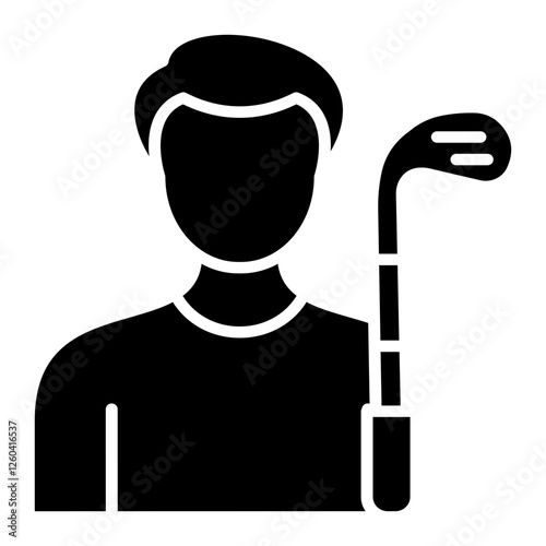 Golf Player Male Icon