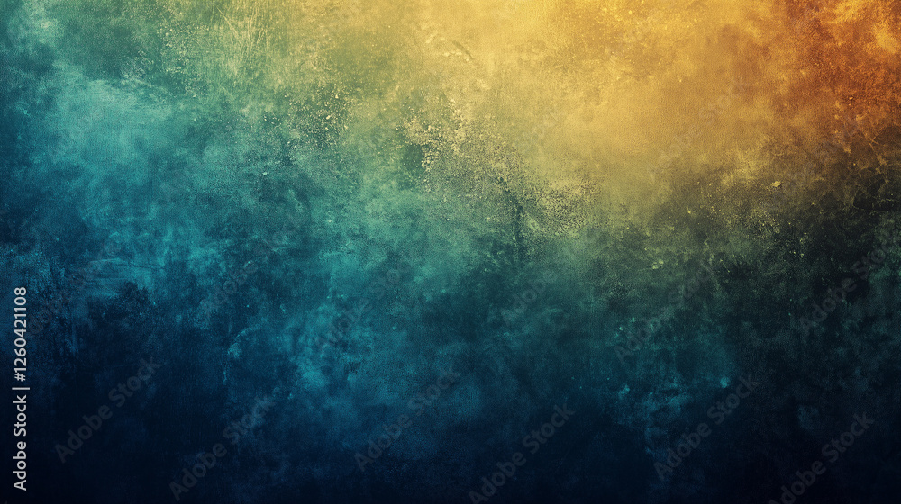 Fototapeta premium Deep Teal and Gold Abstract Textured Background with a Soft Atmospheric Gradient