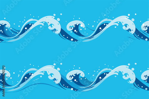 Generate an abstract image depicting dynamic sea wave patterns using soft, blended gradients of blues, greens, and whites.  Emphasize fluidity and movement.