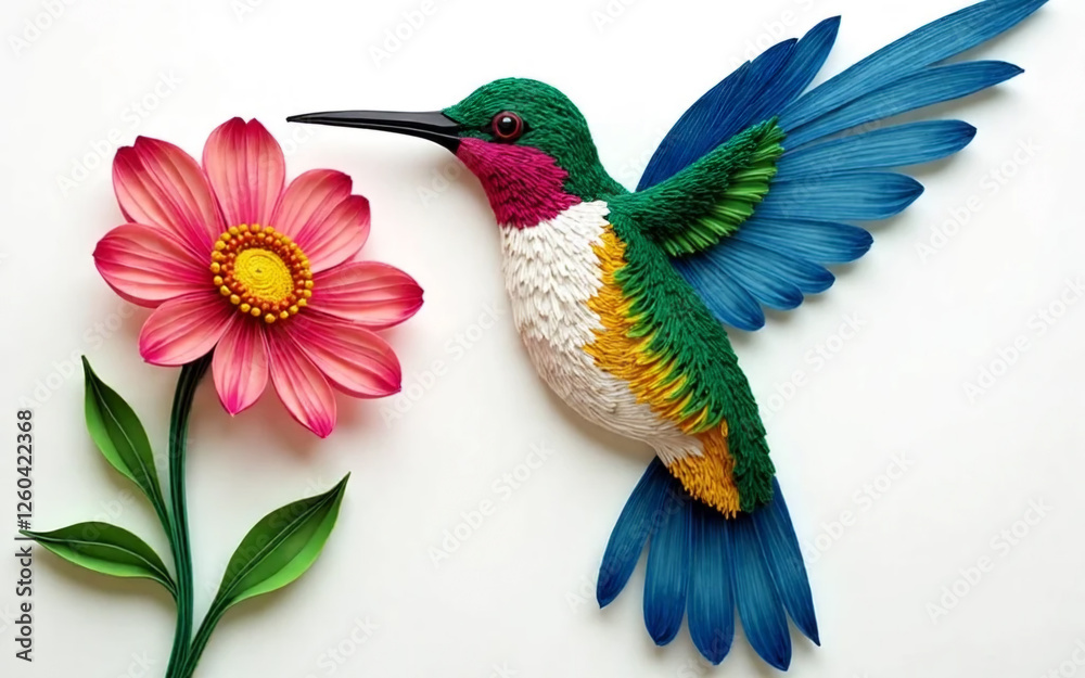 Fototapeta premium bird of paradise quilled style