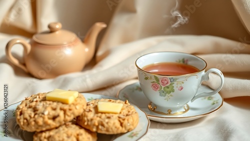Cozy Tea Time: Oat Biscuits & a Warm Cup of Tea