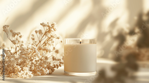 A scented candle mockup  photo