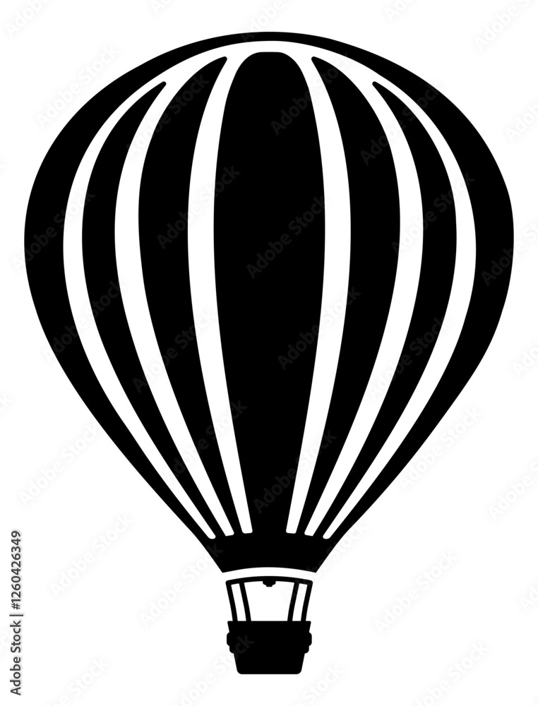 Fototapeta premium black silhouette of hot air balloon without background