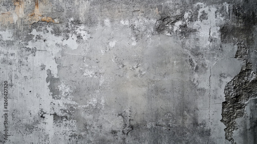 Obraz premium Dull gray interior of a room with unadorned concrete walls and floor.
