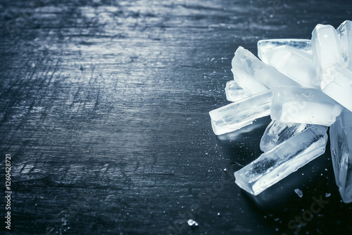 pure methamphetamine crystals, with a dark, gritty background photo