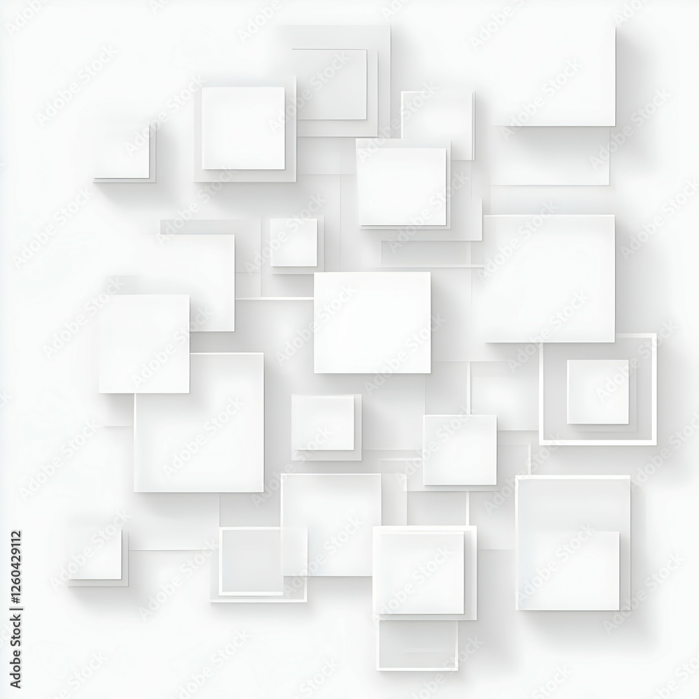 Abstract white background with squares and geometric shapes Abstract white background with squares and geometric shapes