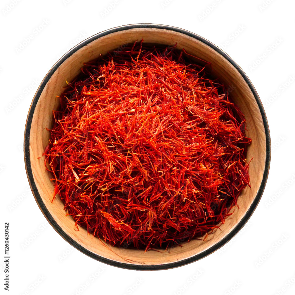 Bowl of saffron isolated on transparent background Bowl of saffron isolated on transparent background