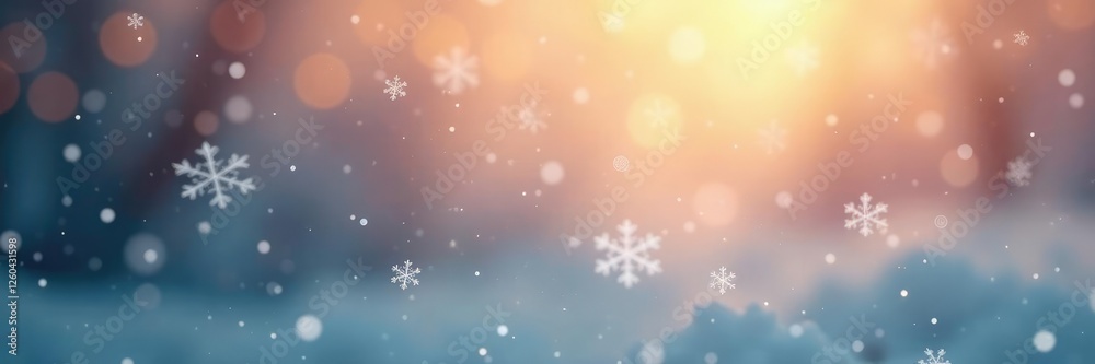 Tiny snowflakes gently falling on a warm and cloudy misty background amidst blurry haze, serenity, foggy Tiny snowflakes gently falling on a warm and cloudy misty background amidst blurry haze, serenity, foggy