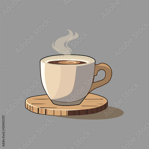 A cool vector premium cup of coffee with details