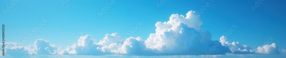 Luminous white cloud formation in azure sky, bright sunlight, space, peaceful, pure Luminous white cloud formation in azure sky, bright sunlight, space, peaceful, pure