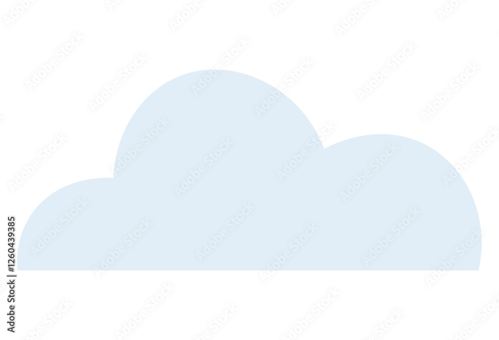 Soft blue cloud shape with smooth, rounded edges. Ideal for weather, storage, communication, nature, simplicity, digital interface creative design. Flat color icon Soft blue cloud shape with smooth, rounded edges. Ideal for weather, storage, communication, nature, simplicity, digital interface creative design. Flat color icon