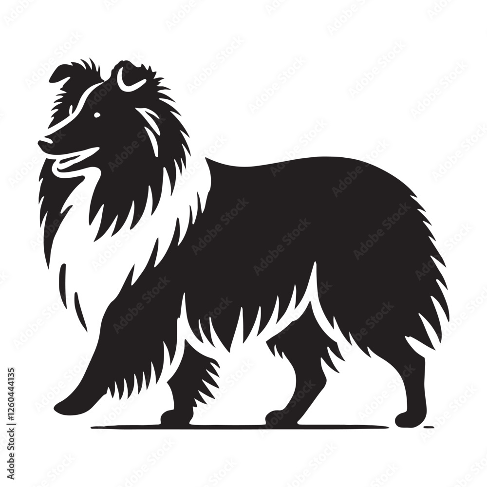Elegant Shetland Sheepdog silhouette for stylish and modern designs - Shetland Sheepdog illustration - minimal Shetland Sheepdog vector - dog silhouette
Elegant Shetland Sheepdog silhouette for stylish and modern designs - Shetland Sheepdog illustration - minimal Shetland Sheepdog vector - dog silhouette