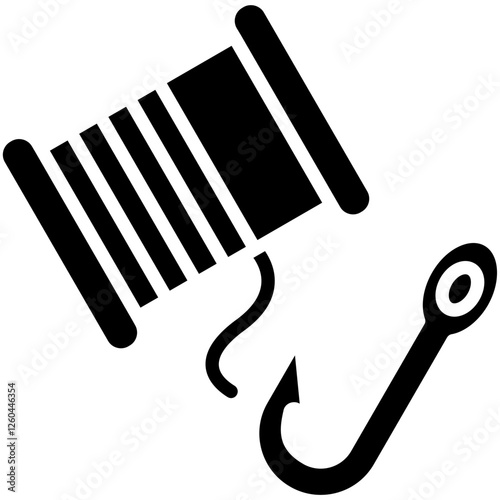 Fishing Line and Hook Icon