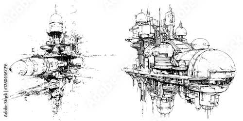 Futuristic space habitat design showcasing advanced architecture and exploration technology