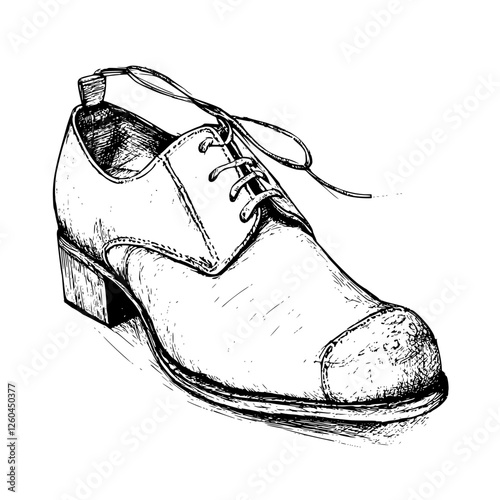 Stylish leather shoe design with laces and cap toe for formal occasions