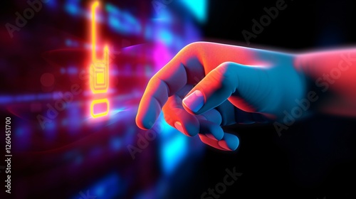 Digital Touch: Vibrant Neon Symbol