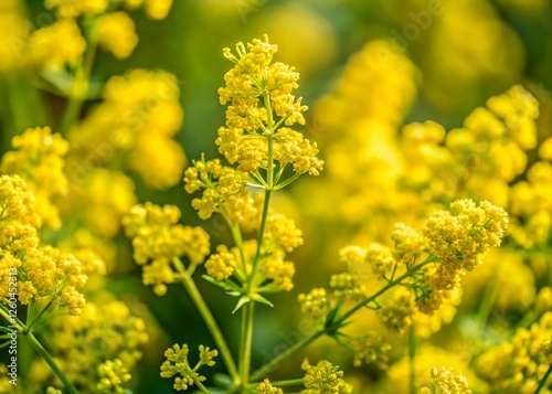 Lady's Bedstraw Wildflower Close-up Macro Photography Stock Photo photo