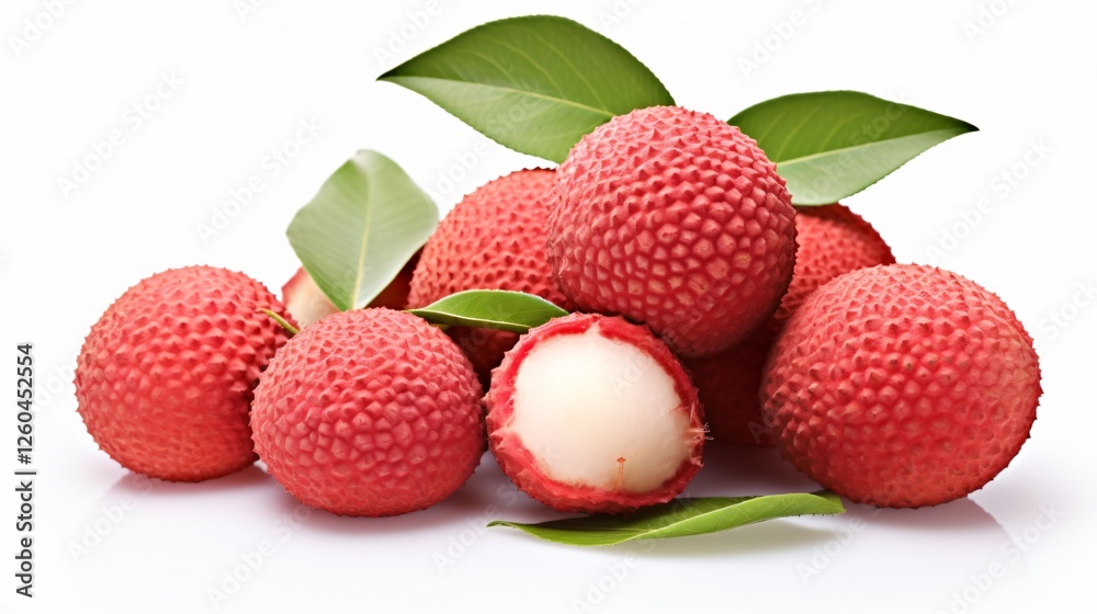 Fresh Lychee Isolated on White Background Fresh Lychee Isolated on White Background