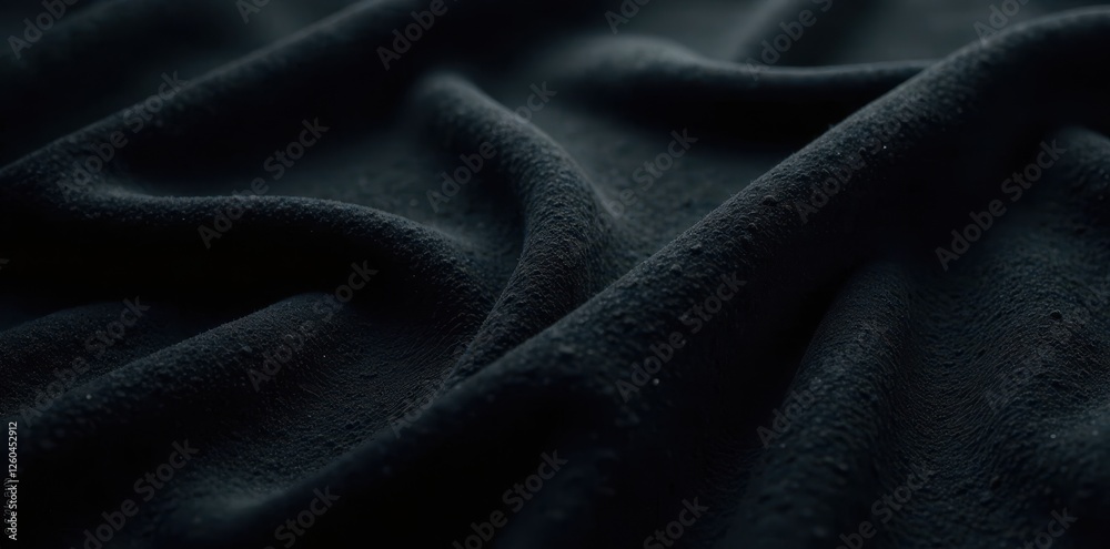 Fototapeta premium Black suede close-up, subtle light variations, contrast, velvety, leather
