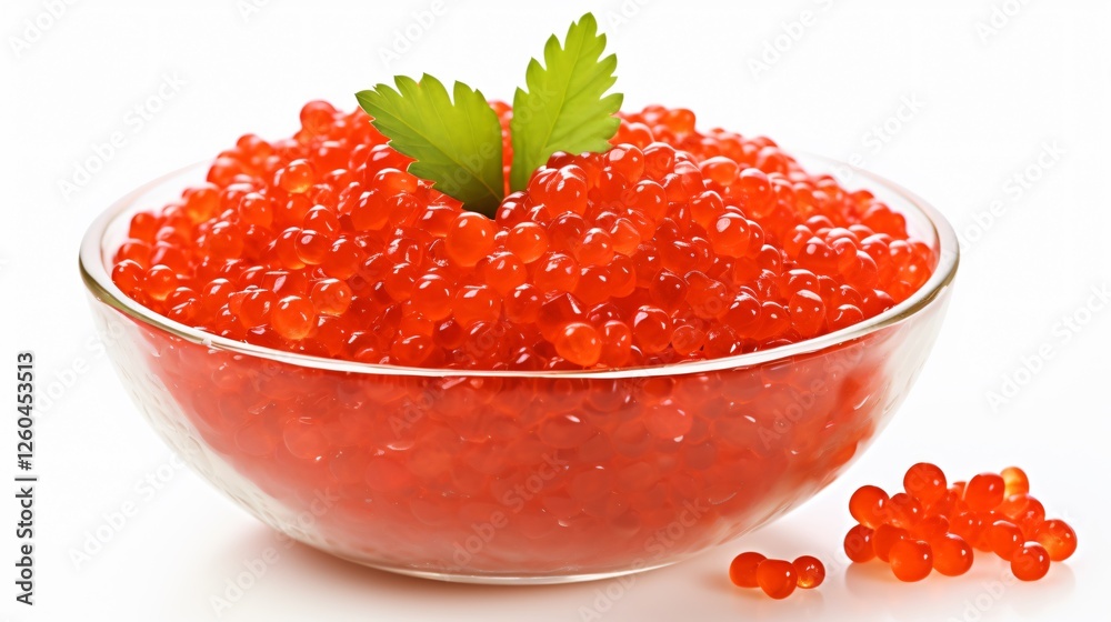 High-Quality Red Caviar Isolated White Background High-Quality Red Caviar Isolated White Background